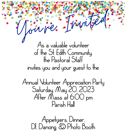 Volunteer Appreciation Dinner Invite